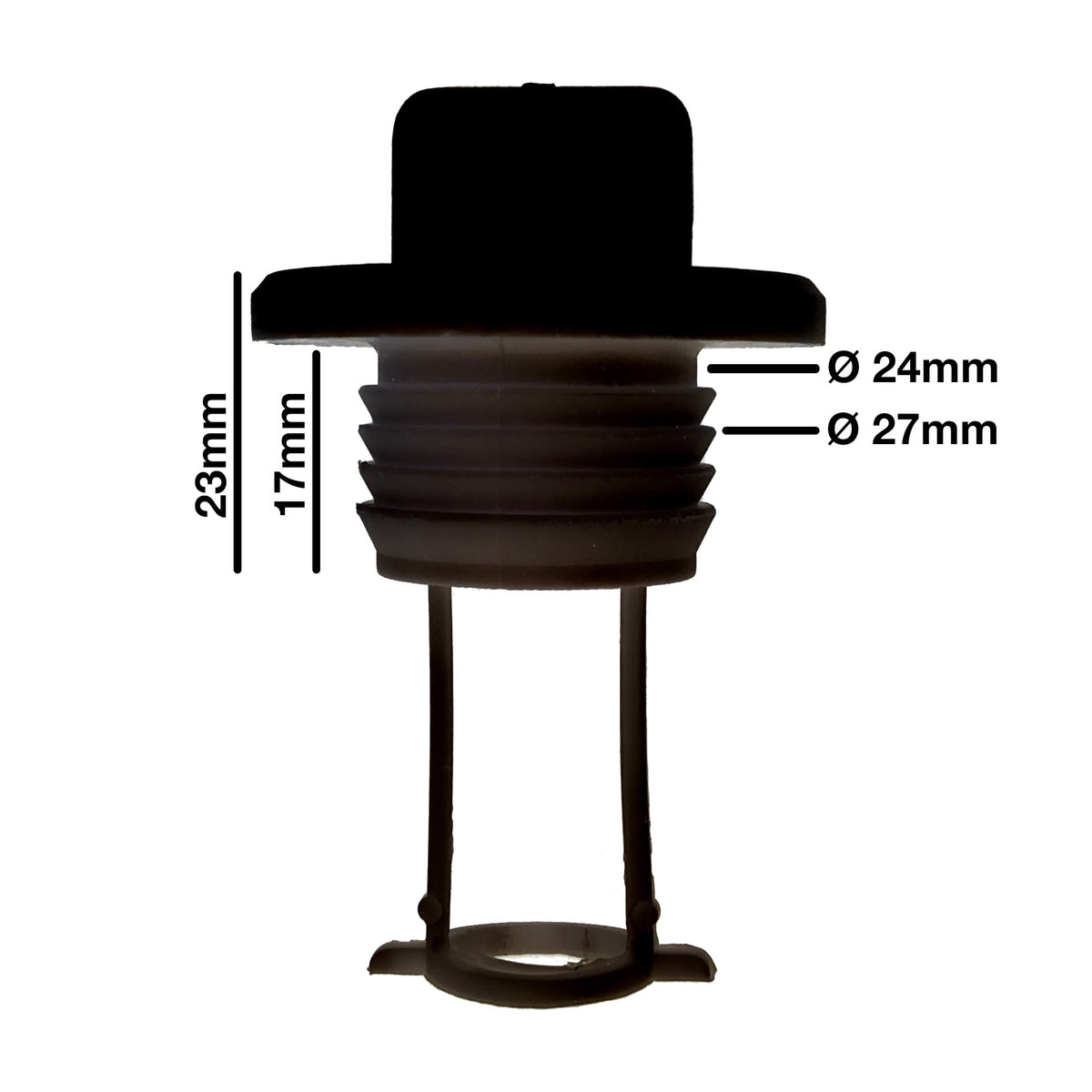 Boat Bung - Diamond Top - Black