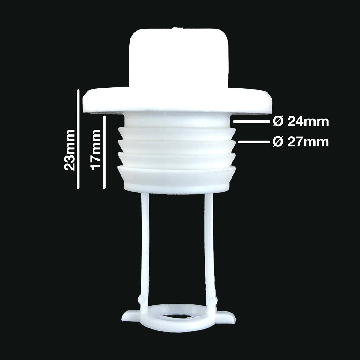 4 x 25mm Boat Bung Set Round Top White