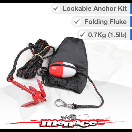 Small 0.7kg (1.5lb) Folding Grapnel Lockable Anchor Kit
