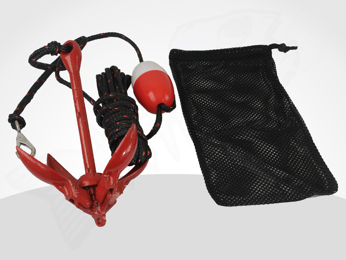 Large 1.5kg (3lb) Folding Grapnel Lockable Anchor Kit
