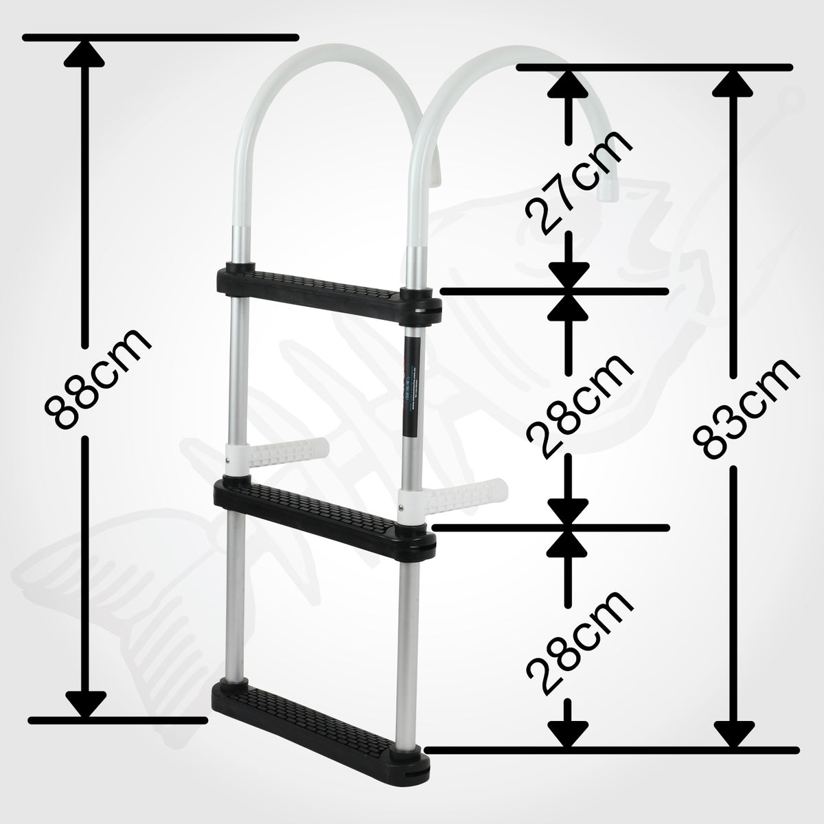 ALLOY 3 Step Aluminium Folding Boat Ladder