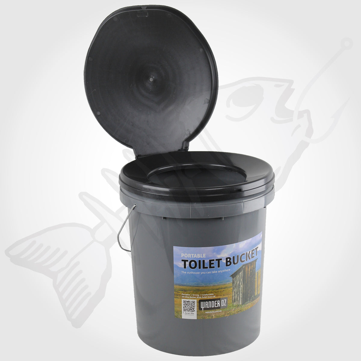 20L Portable Toilet Bucket & Seat for Outdoor & Camping