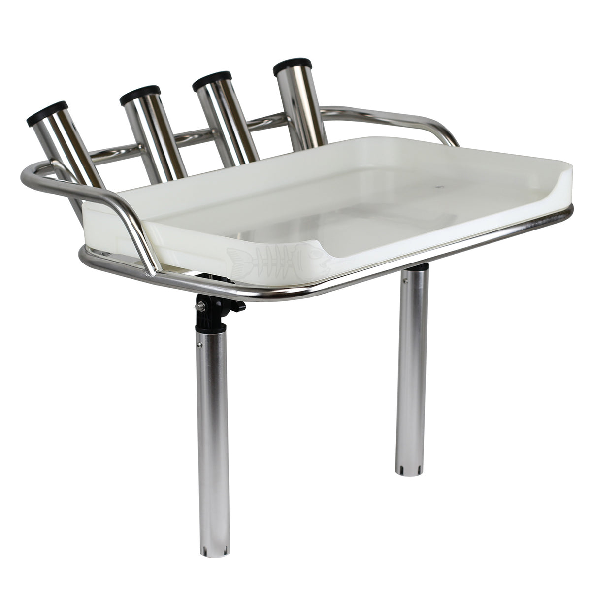Nylon Bait Board - Stainless Steel Frame - 4 Rod Holders - Premium