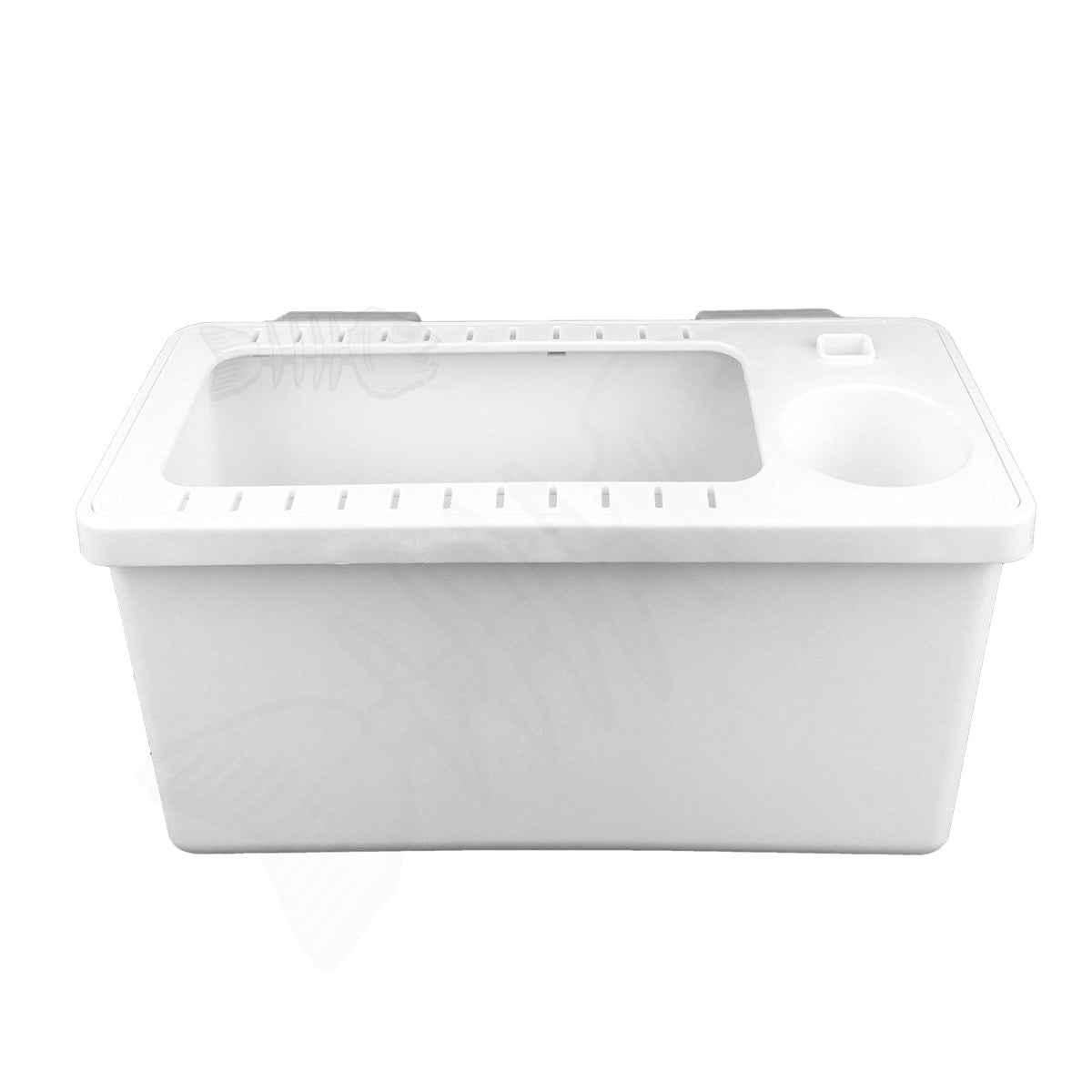 Tinnie Bait & Tackle Storage Bin - Boat Gunwale Box with Cup Holder