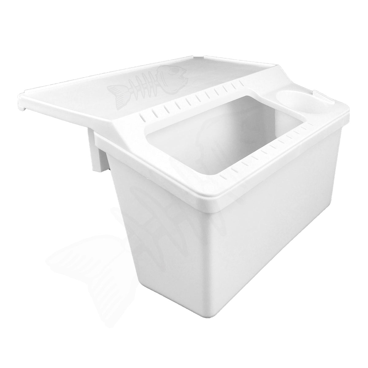 Tinnie Bait & Tackle Storage Bin - Boat Gunwale Box with Bait board