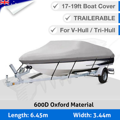Premium Heavy Duty 600D 17-19ft 5.2-5.8M Marine Grade Trailerable Boat Cover