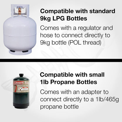 Portable 316 Marine Grade Stainless Steel BBQ with Tray & 1lb Bottle Adapter