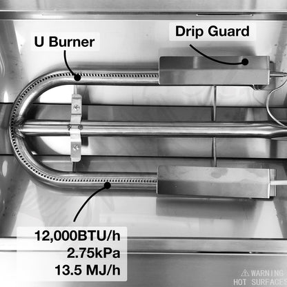 Portable 316 Marine Grade Stainless Steel BBQ with Tray & 1lb Bottle Adapter