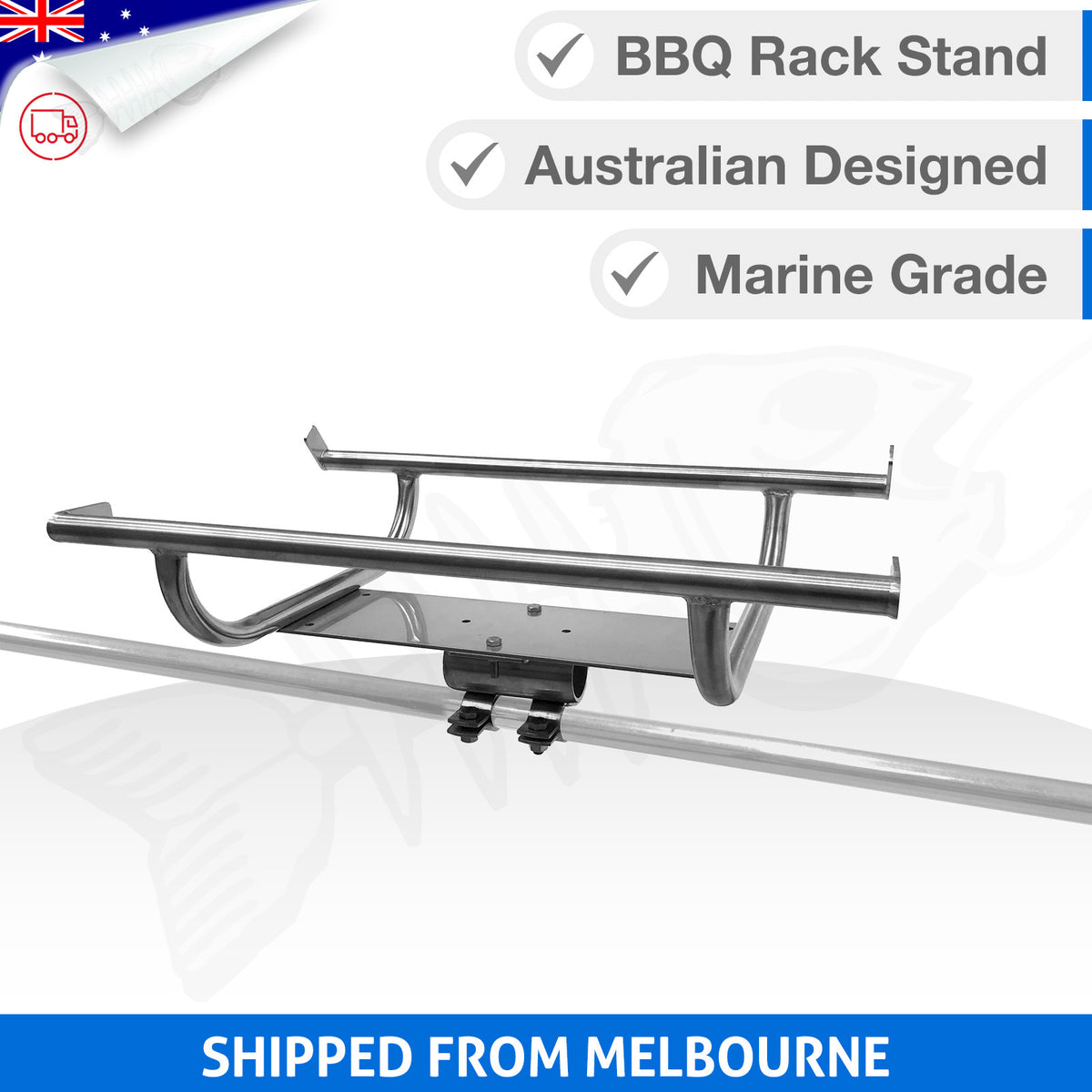 BBQ Rail & Rod Holder Mount Stand - Portable 316 Marine Rack NEW