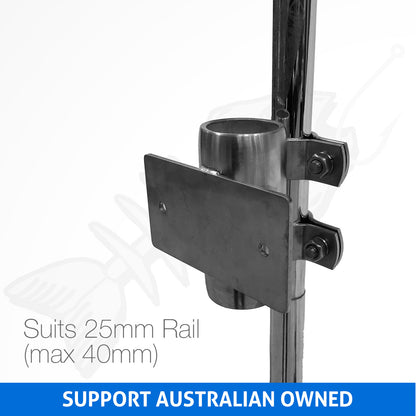BBQ Rail & Rod Holder Mount Stand - Portable 316 Marine Rack NEW