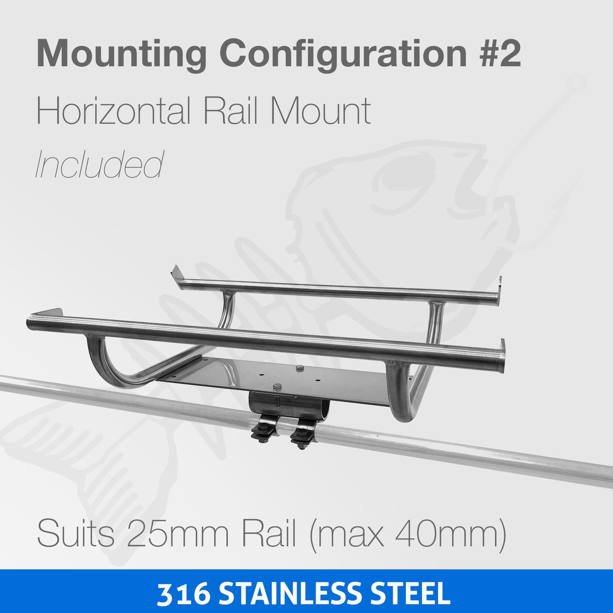 BBQ Rail & Rod Holder Mount Stand - Portable 316 Marine Rack NEW