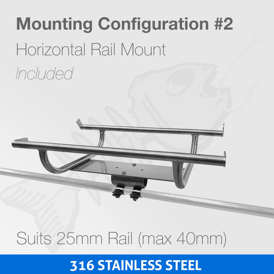 BBQ Rail & Rod Holder Mount Stand - Portable 316 Marine Rack NEW