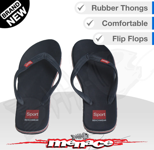 Mens Beach Thongs Flip Flops Boat Slippers - Blue