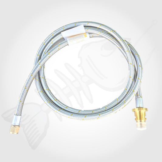 2m - Bayonet Gas BBQ Hose - 10mm Stainless Steel - 3/8 SAE FF x Male Bayonet