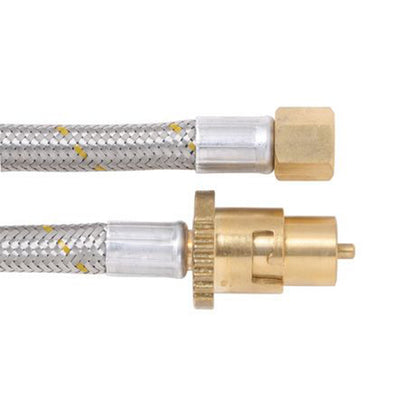 2m - Bayonet Gas BBQ Hose - 10mm Stainless Steel - 3/8 SAE FF x Male Bayonet