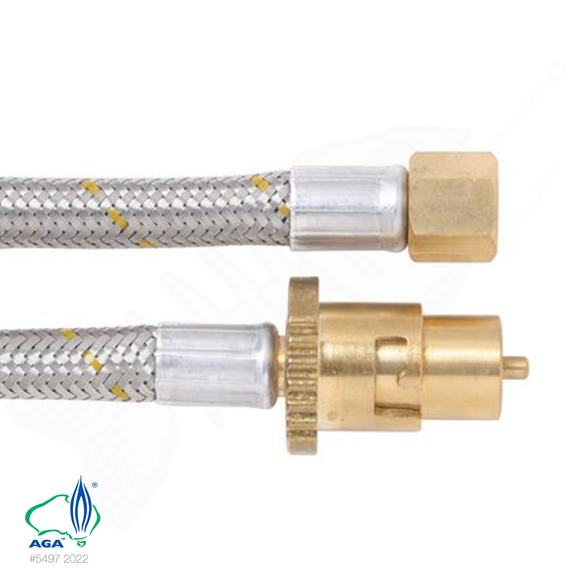 3m - Bayonet Gas BBQ Hose - 10mm Stainless Steel - 3/8 SAE FF x Male Bayonet