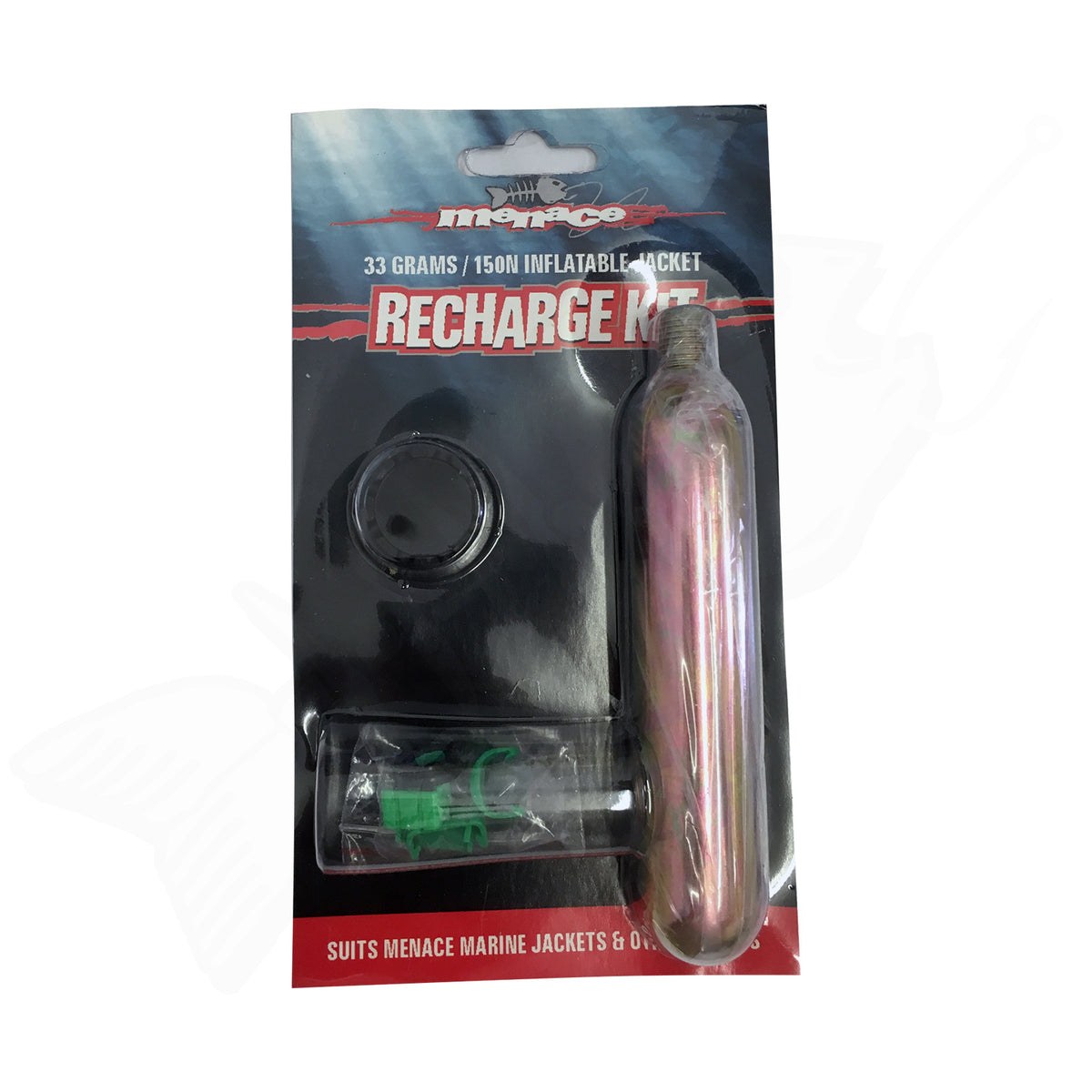 Recharge Kit - Co2 Gas Refill Cylinder with Clips for Life Jacket
