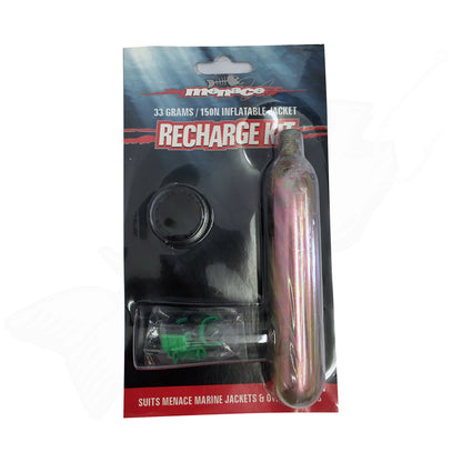 Recharge Kit - Co2 Gas Refill Cylinder with Clips for Life Jacket