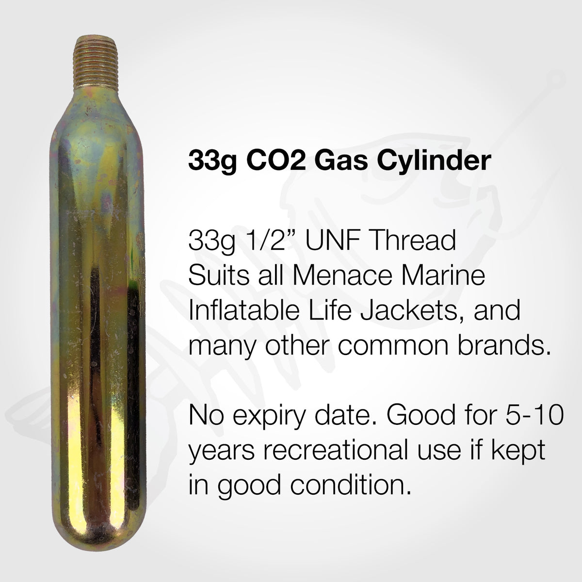 Recharge Kit - Co2 Gas Refill Cylinder with Clips for Life Jacket