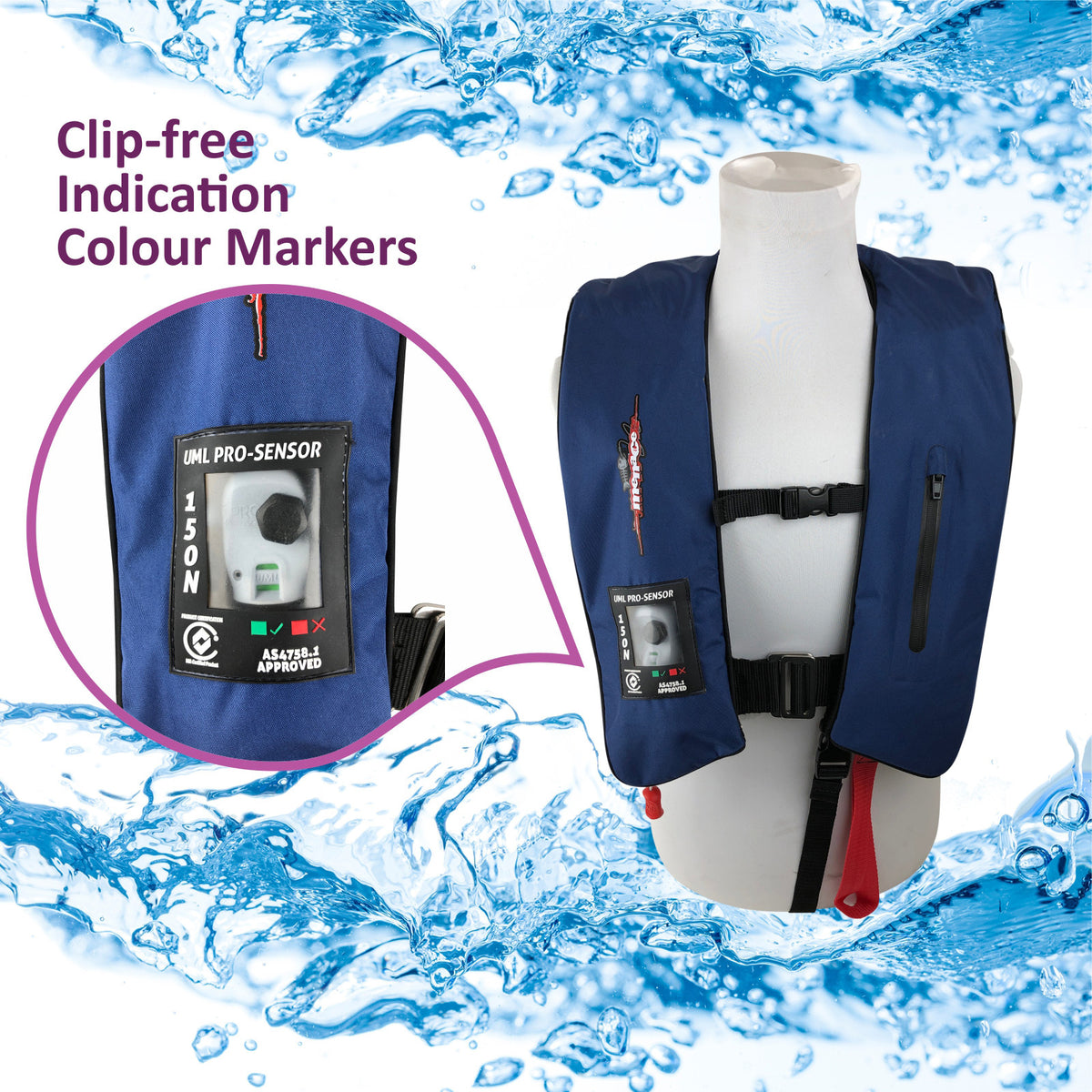 ADULT Inflatable Life Jacket Level 150 PFD Type 1 - BLUE AUTOMATIC