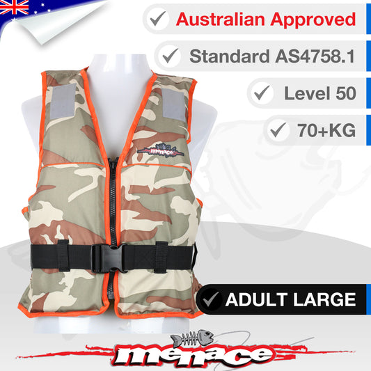 ADULT LARGE Level 50S Foam Life Jacket PFD Type 3 - Ebisu
