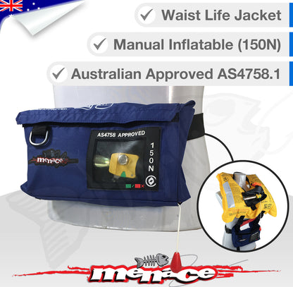 ADULT WAIST BELT Inflatable Life Jacket PFD Type 1 Level 150 - Bum Bag