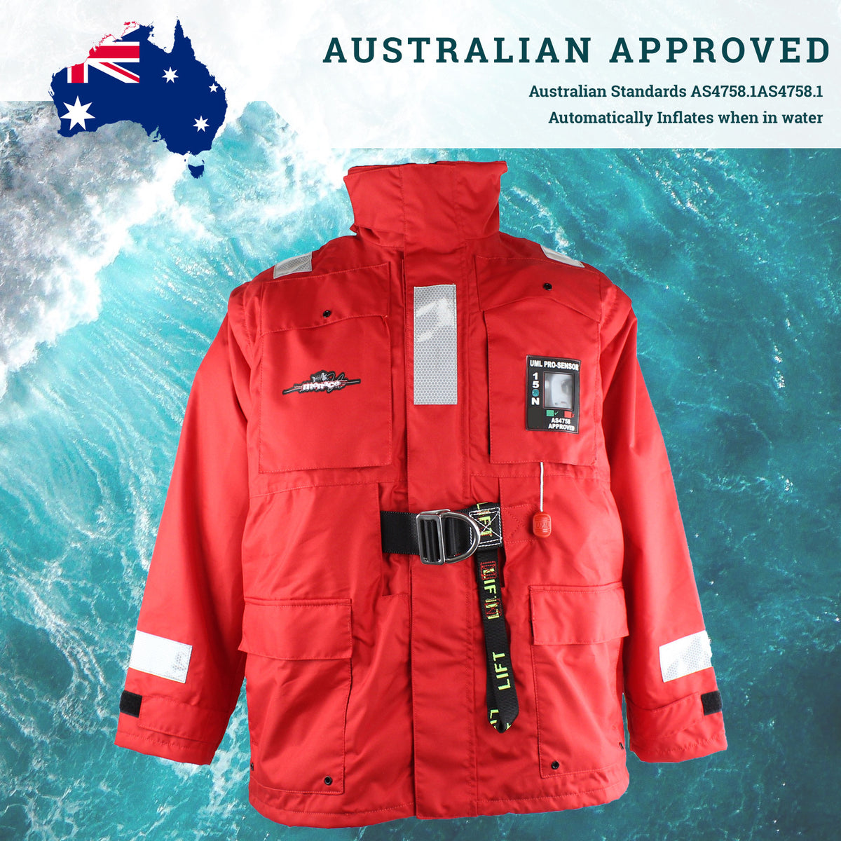 Premium All Weather Life Jacket Level 150 PFD Type 1 - Medium
