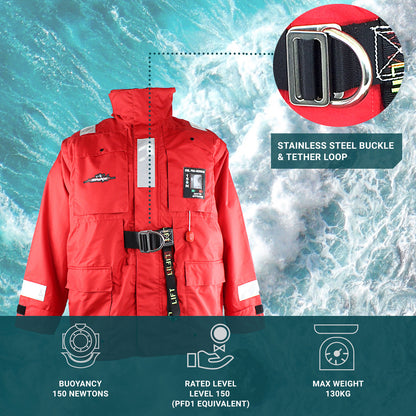 Premium All Weather Life Jacket Level 150 PFD Type 1 - X Large