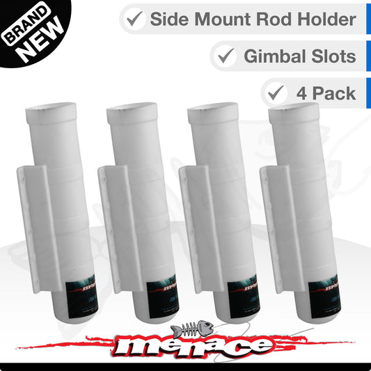 4 x SIDE MOUNT Boat Rod Holder - Straight WHITE