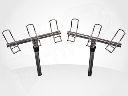 3 Way Boat Rod Holders - Starboard/Port Pair (double ring) ROD HOLDER Mount