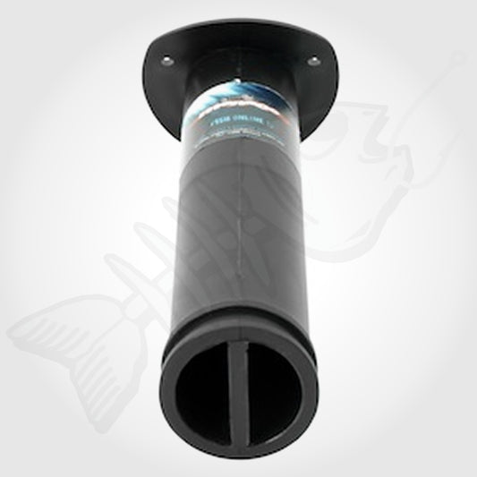 Flush Mount 30° ANGLED ROUND Boat Rod Holder - BLACK