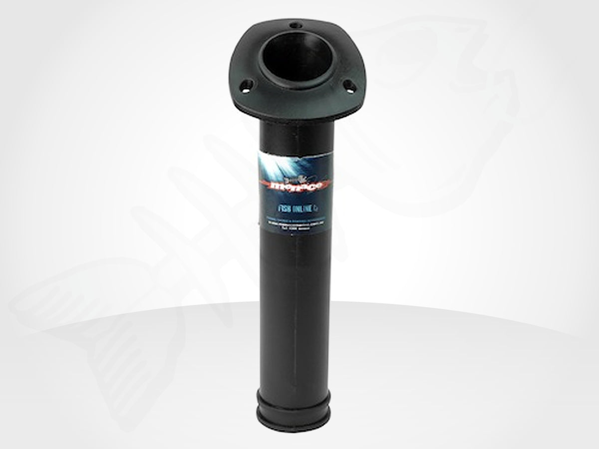 Flush Mount 30° ANGLED ROUND Boat Rod Holder - BLACK