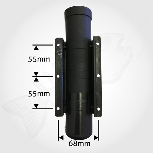 4 x Side Mount Rod Holder Straight Black