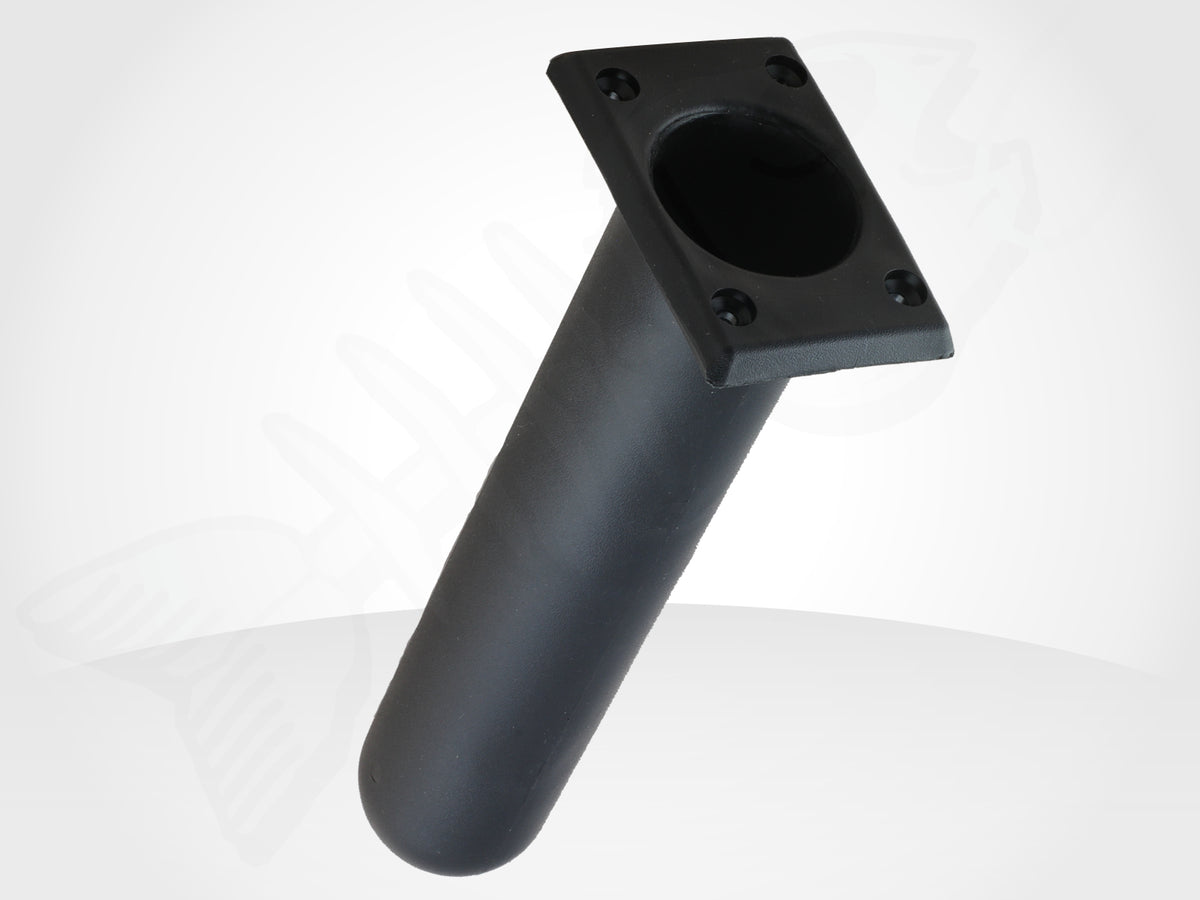 Flush Mount STRAIGHT SQUARE Boat Rod Holder - BLACK